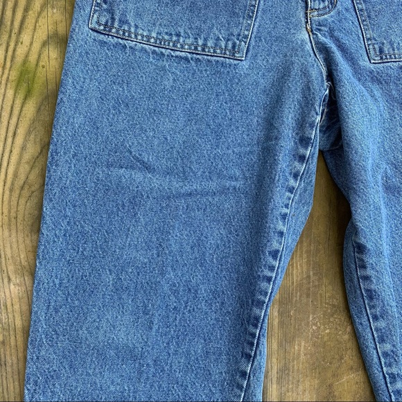 Vintage 80s Blue 100% Cotton Denim High Waisted Straight Leg Cropped Capri Pants - Picture 4 of 16